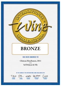 Hourbanon médoc 2011 médaille bronze IWC