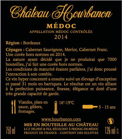 La contre étiquette qui finalement est l'étiquette légale !!!